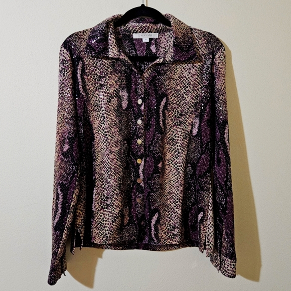 Erin London Sequined Blouse - Picture 1 of 6